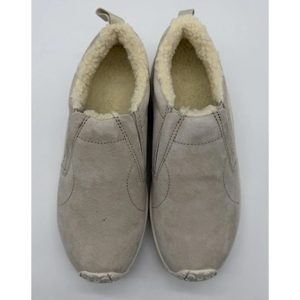 Merrell Womens 8.5 J004628 Suede Shearling Lined Slip On Shoes Beige Casual